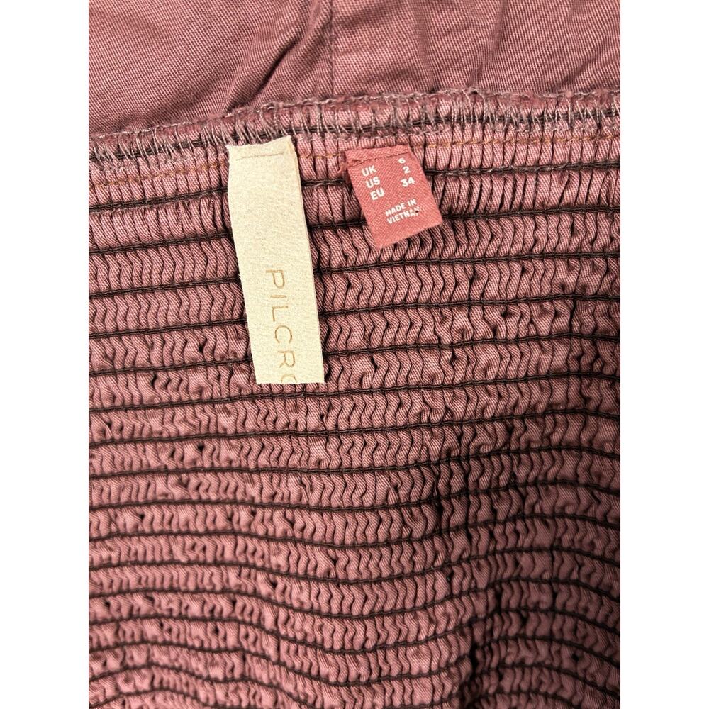 Pilcro 2 Corduroy Corset Top Brown Hook Front Cropped Bustier Y2K Anthropologie - Picture 3 of 6